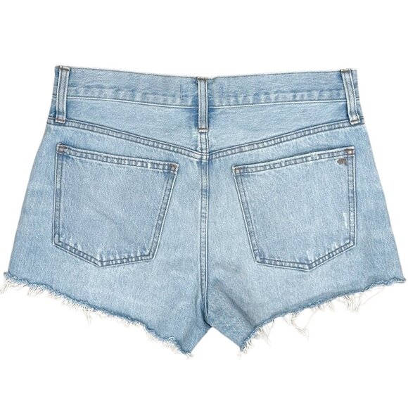 Madewell Relaxed Denim Cut-Off Shorts in Cedarcroft Wash Light Denim Size 26 - Picture 6 of 16